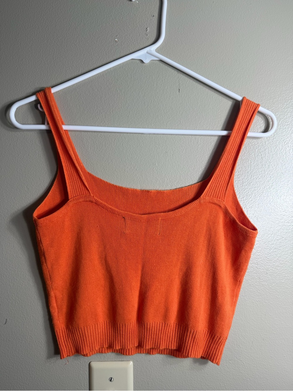 Cider Orange Floral Embroidered Lightweight Knit Sweater Tank Large - Picture 3 of 4
